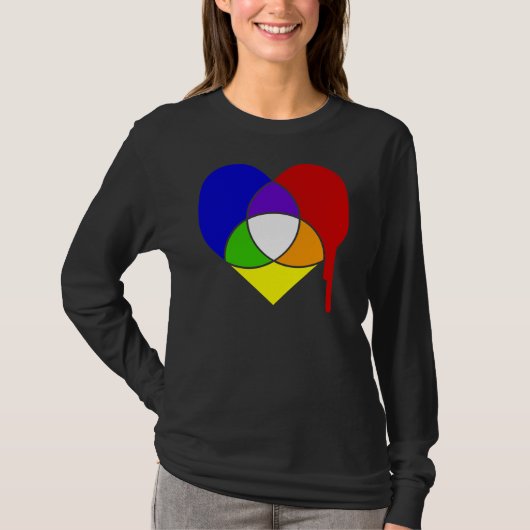 カラーチャートのハート Tシャツ (正面)