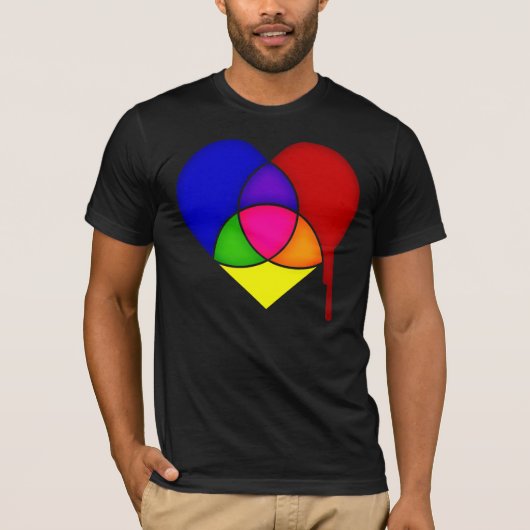 カラーチャートのハート Tシャツ (正面)