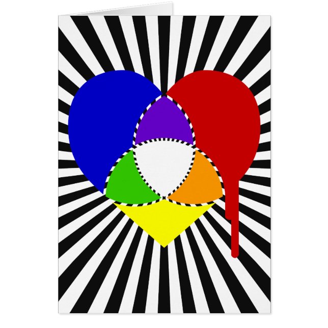 カラーチャートの分解ハート (正面)