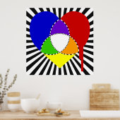 カラーチャートの分解ハート ポスター (キッチン)