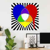 カラーチャートの分解ハート ポスター (ホームオフィス)