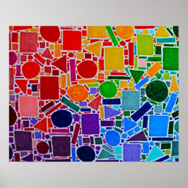 カラーチャート幾何学的モザイク ポスター