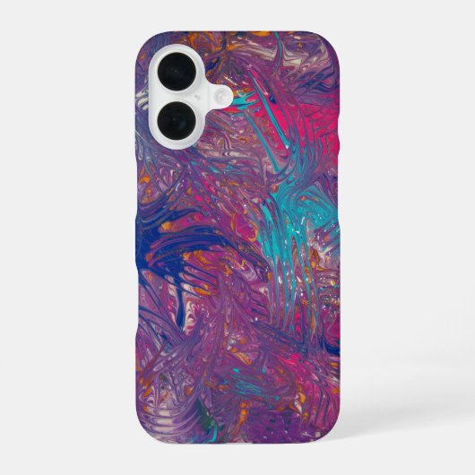カラーツメ渦巻きデザイン iPhone 16ケース (裏面)