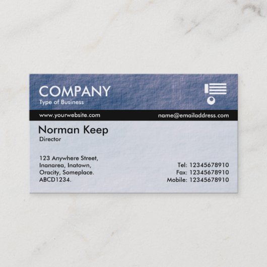 カラーテックス縞模様 – ブルーストーン 名刺 (正面)