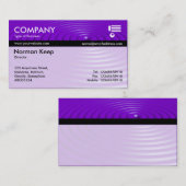 カラーテックス縞模様 – 同心円リングや輪 – 紫 名刺 (正面/裏面)