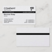 カラーテックス縞模様 – 白黒(金ゴールド) 名刺 (正面/裏面)