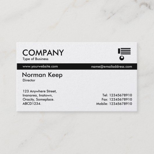 カラーテックス縞模様 – 白黒(金ゴールド) 名刺 (正面)