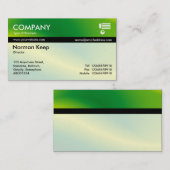 カラーテックス縞模様 – 緑の波 名刺 (正面/裏面)