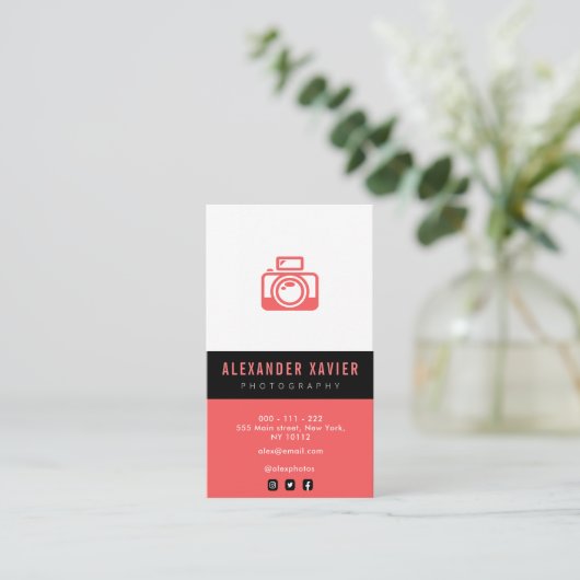 カラートレンディーストライプの写真家名刺 名刺 (スタンド正面)