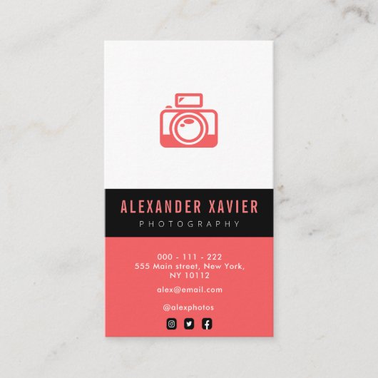 カラートレンディーストライプの写真家名刺 名刺 (正面)