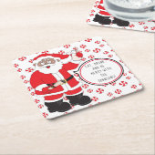 カラートーストのクリスマスサンタクロース スクエアペーパーコースター (アングル)