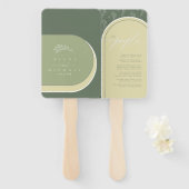 カラートーンウェディングパーティーまたはプログラムグリーンID901 ハンドファン (正面&裏面)