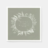 カラートーンユーカリ結婚プタスリースGrn ID901 スタンダードカクテルナプキン (正面)