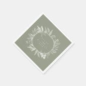 カラートーンユーカリ結婚プタスリースGrn ID901 スタンダードカクテルナプキン (角)