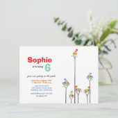 カラードお洒落ッツバーズツリーキッズ6誕生日 招待状 (スタンド正面)