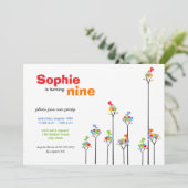 カラードお洒落ッツバーズツリーキッズ9誕生日 招待状 (スタンド正面)