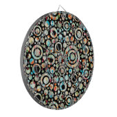 カラードット&円パターン+テキスト&背景。 ダーツボード (正面左)