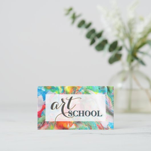 カラードプラスチーヌ美術学校 – アート先生カード 名刺 (スタンド正面)