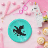 カラードラゴンシルエットを選択 ペーパープレート (パーティー)