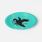 カラードラゴンシルエットを選択 ペーパープレート (アングル)