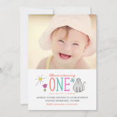 カラードードルズ1st誕生日パーティー招待状 | Kitty 招待状 (正面)