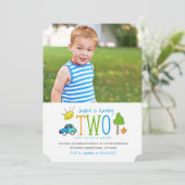 カラードードル第2誕生日パーティー招待状/車 招待状 (スタンド正面)