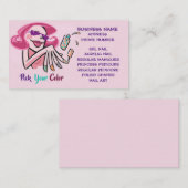 カラーネイルサロン名刺の選択 名刺 (正面/裏面)