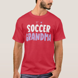 カラーハートおもしろいサッカーおばあちゃんことわざ Tシャツ