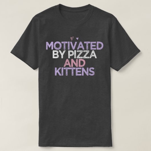 カラーハートおもしろいマ意欲を起こマBy Pizza And Ki Tシャツ (デザイン正面)