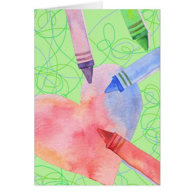 カラーハート – ノートカード (正面)