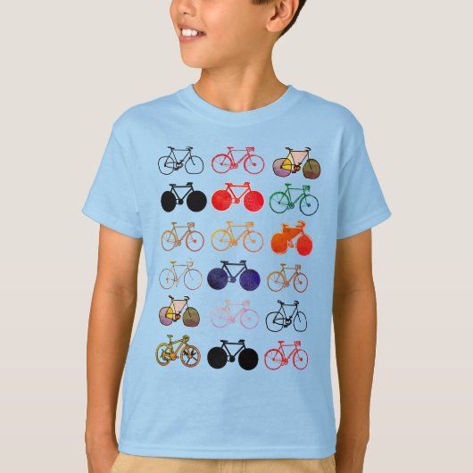 カラーバイク模様 Tシャツ (正面)