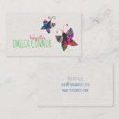 カラーバタフライスケッチベビーシッター名刺 名刺 (正面/裏面)