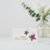 カラーバタフライスケッチベビーシッター名刺 名刺 (スタンド正面)