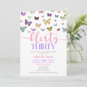 カラーバタフ気のあるそぶりをしたィー30歳の誕生日パーティー 招待状 (スタンド正面)