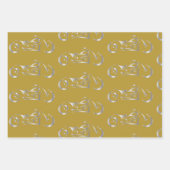 カラーバックグラウンドでのシルバーシルエット ラッピングペーパーシート (正面3)