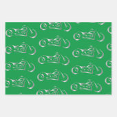 カラーバックグラウンドでのシルバーシルエット ラッピングペーパーシート (正面)