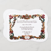 カラーバフランスのロココフローラ縁ど 招待状 (正面/裏面)