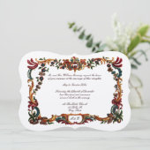 カラーバフランスのロココフローラ縁ど 招待状 (スタンド正面)