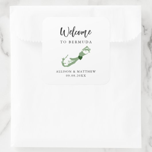 カラーバミューダ結婚の歓迎バッグまたはボックス スクエアシール (バッグ)
