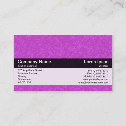 カラーバンド – ブラック – パープルストーン 名刺 (正面)