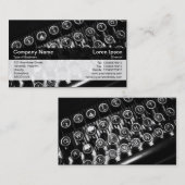 カラーバンド – 黒 – ヴィンテージタイプライター 名刺 (正面/裏面)