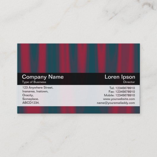 カラーバンド – 黒 – 赤いドレープ 名刺 (正面)