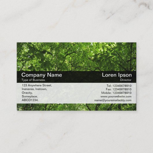 カラーバンド – 黒 – Woodland Canopy 名刺 (正面)