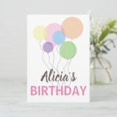 カラーバースデーパーティーの招待。テンプレート名 招待状 (スタンド正面)