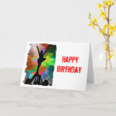 カラーバーストのチアリーダー カード (黄色い花)