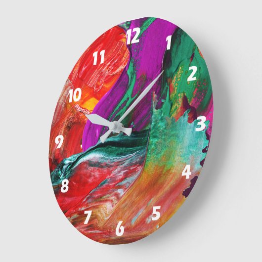 カラーバースト抽象芸術アートウォールクロック ラージ壁時計 (傾斜)