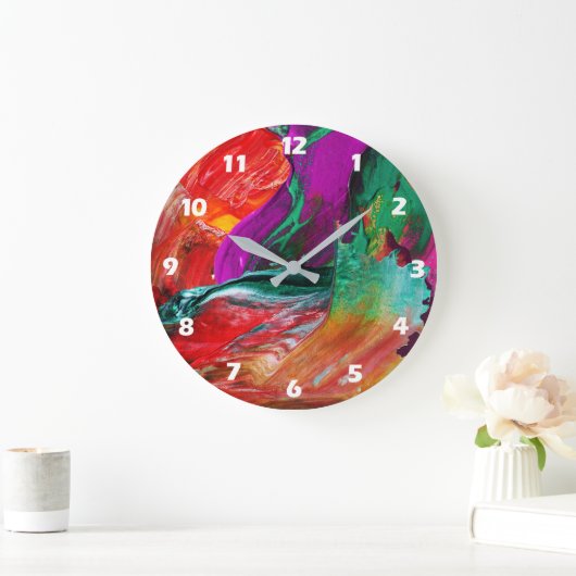 カラーバースト抽象芸術アートウォールクロック ラージ壁時計 (ホーム)
