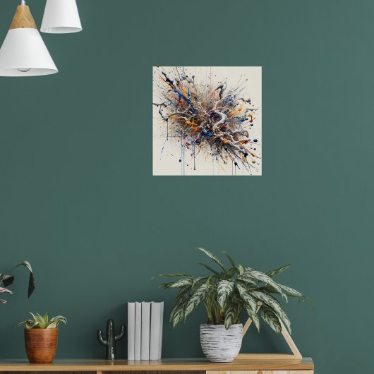 カラーバースト抽象芸術アート – エネルギースパ絵を描ッシュ ポスター (リビング1)