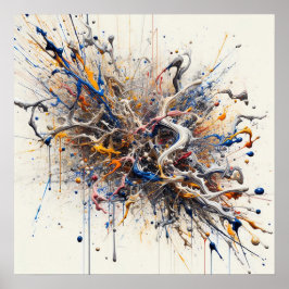 カラーバースト抽象芸術アート – エネルギースパ絵を描ッシュ ポスター