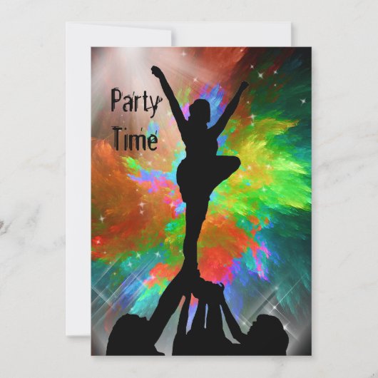 カラーバースト招待状のチアリーダー 招待状 (正面)